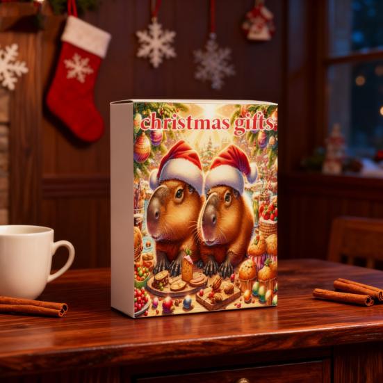 Капибара Адвент-календарь Рождественские 2D украшения капибары Обратный отсчет 24 дня