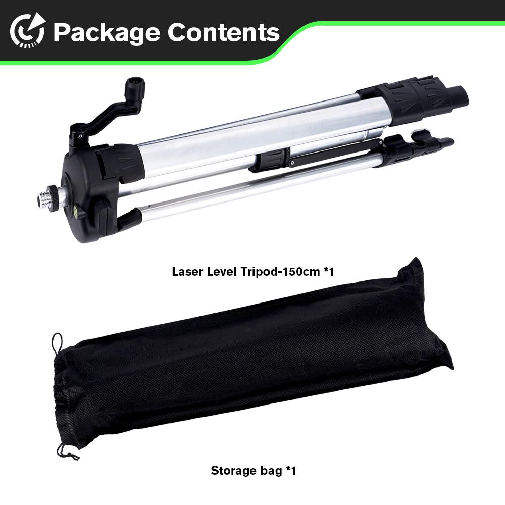 HGLINE Штатив для лазерного уровня 1,2 м, 1,5 м, растягивающийся штатив, подходящий для 5/8-дюймового лазерного уровня, алюминиевый штатив с подъемным рычагом