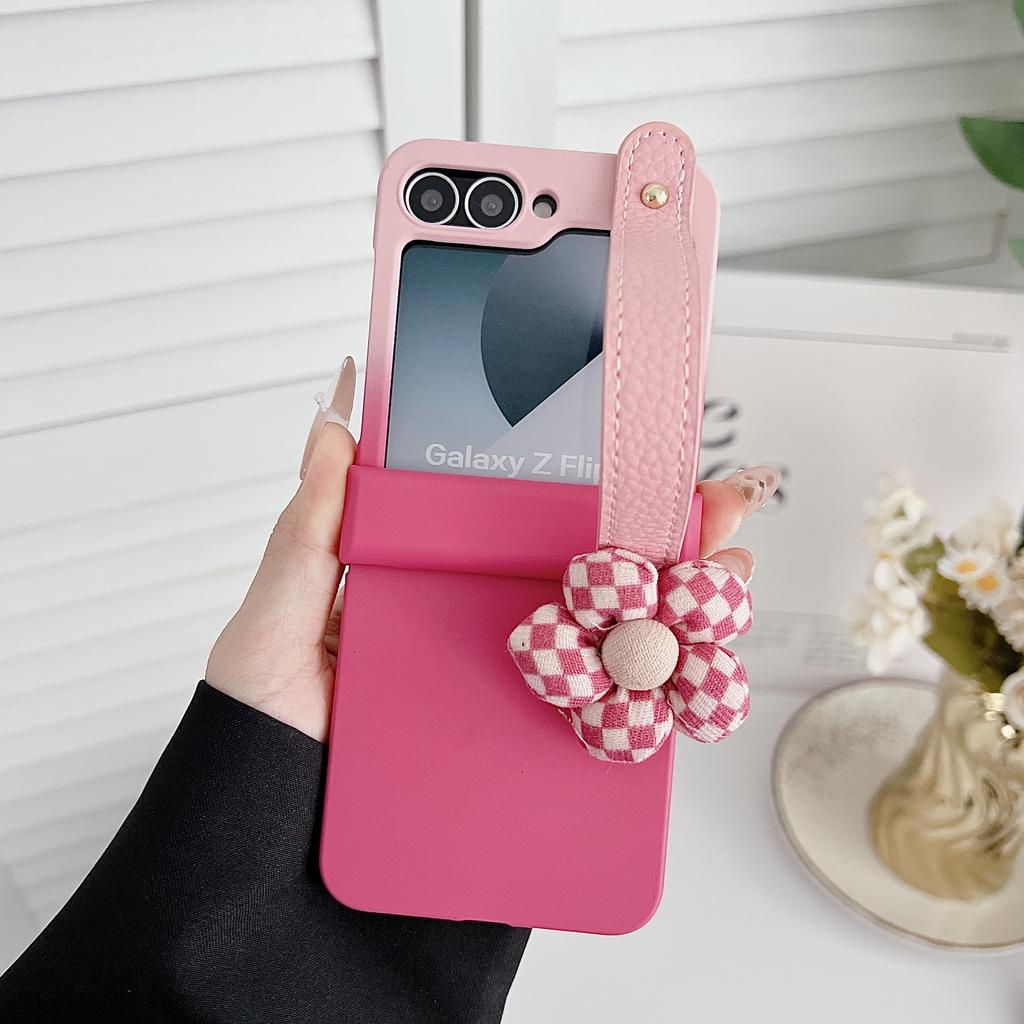 Градиентный ремешок на запястье Чехол-книжка для Samsung Galaxy Z Flip 6 5 4 3 Flip6 Flip5 Flip4 Flip3 Защита шарнира Противоударный чехол