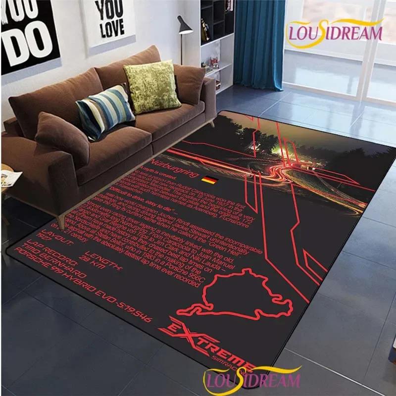 Nurburgring F1 International Track Carpet for Living Room Bedroom Area Rug Decor Kitchen Unslip Floor Mat Alfombra Birthday Gift