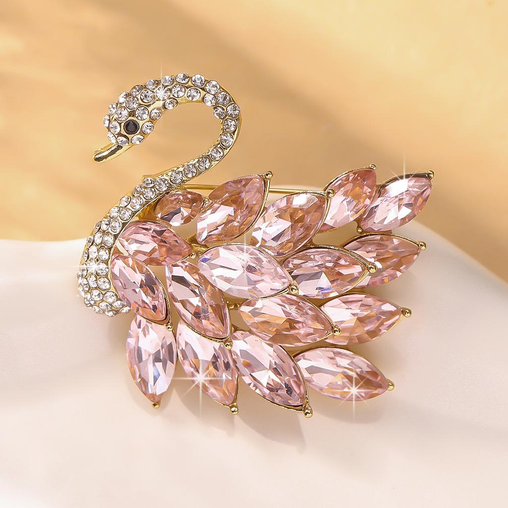 Elegant Crystal Swan Brooch for Women and Girls - Sparkling Rhinestone Animal Pin-804014