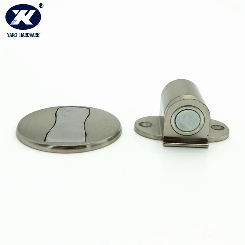 Magnetic Door Stopper Brushed Satin Nickel Floor Metal Invisible Adhesive Door Holder