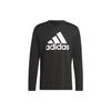 Adidas Round Neck Pullover Long Sleeve T-Shirt With Front Logo Print Men Tops Black IC9308