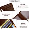 Leather Credit Card Case Ultra Thin Card Holder Protective Card Wallet with ID Window