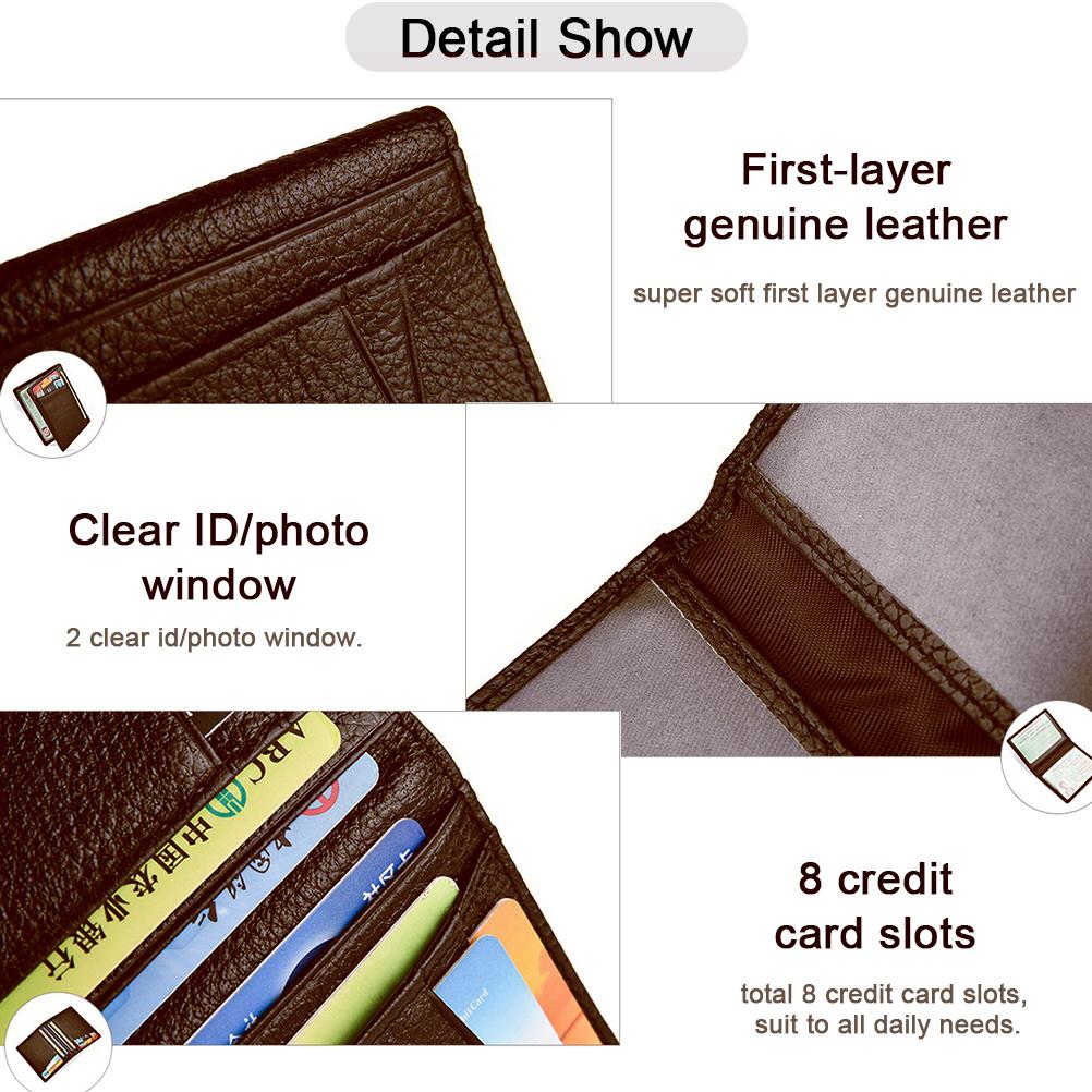 Leather Credit Card Case Ultra Thin Card Holder Protective Card Wallet with ID Window