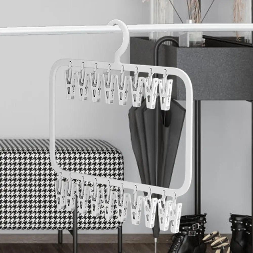 Detachable Multi-clip Sock Holders Portable Children's Hook Hanger Sock Drying Rack Home