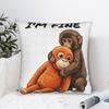 Подушка с мемом Sad Monkey Punch Наволочки Смешная наволочка для дивана спальни домашнего декора Уютная наволочка