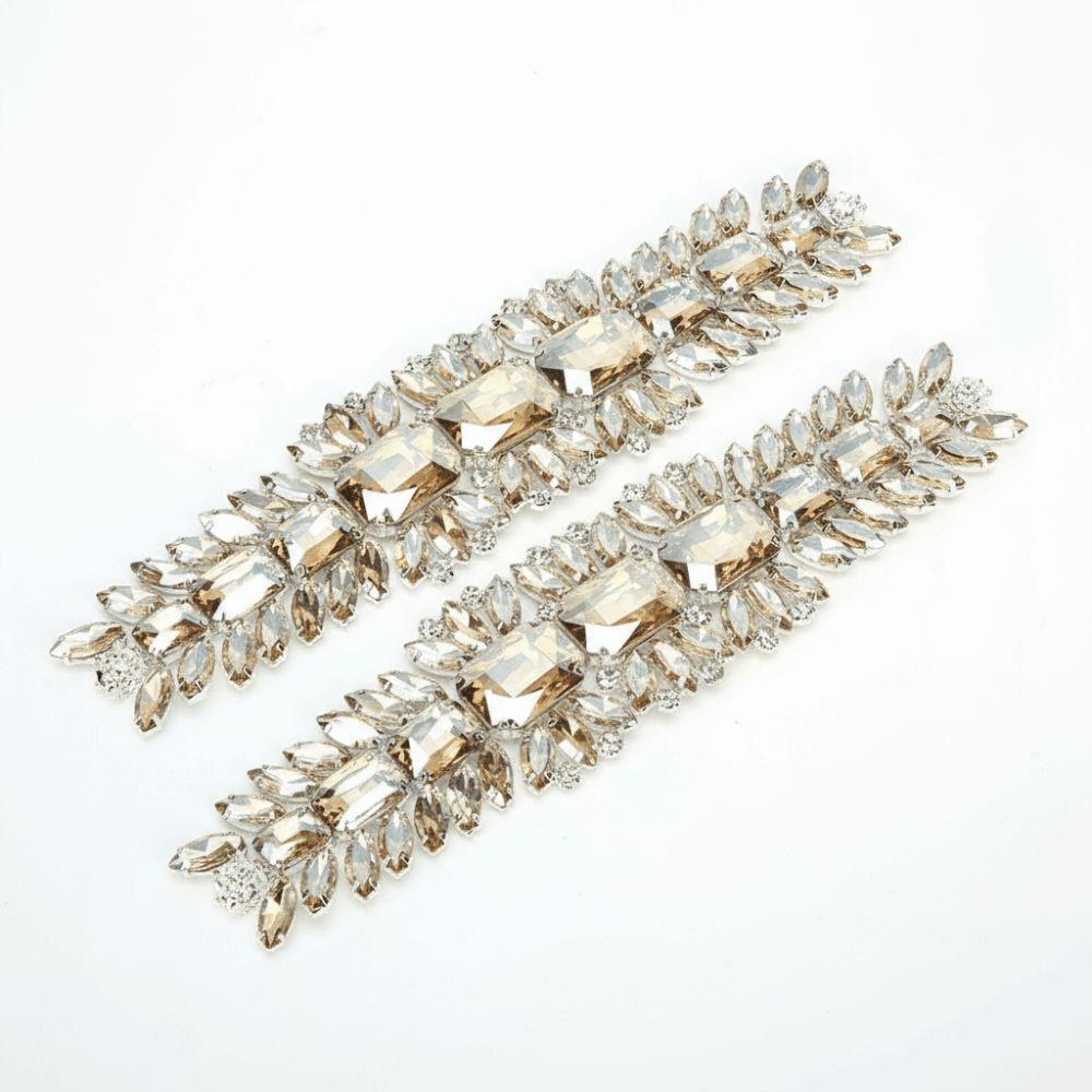 2pcs Close Chain Rhinestone Chain Trim Sparkly Applique Sparkly Rhinestone Applique Clothing DIY