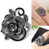 Women Retro Rose Flower Ring Black Crystal Vantige Big Flower Rings Jewelry Gift
