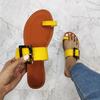 Fashion Women Slippers Summer Shoes Outside Beach Flat Shoes Designer Fashion Style Slides Female Leather Basic Ladies Footwear