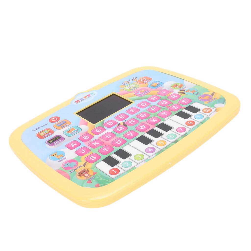 Kids Learning Tablet LED Screen Educational Alphabet Numbers Story Reading Learning Tablet Toy Yellow