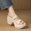 Women Chunky Platform Slippers High Heels Sandals New Trend Fad Heeled Shoes Pumps 2025 Summer Woman Casual Slides Flip-flops