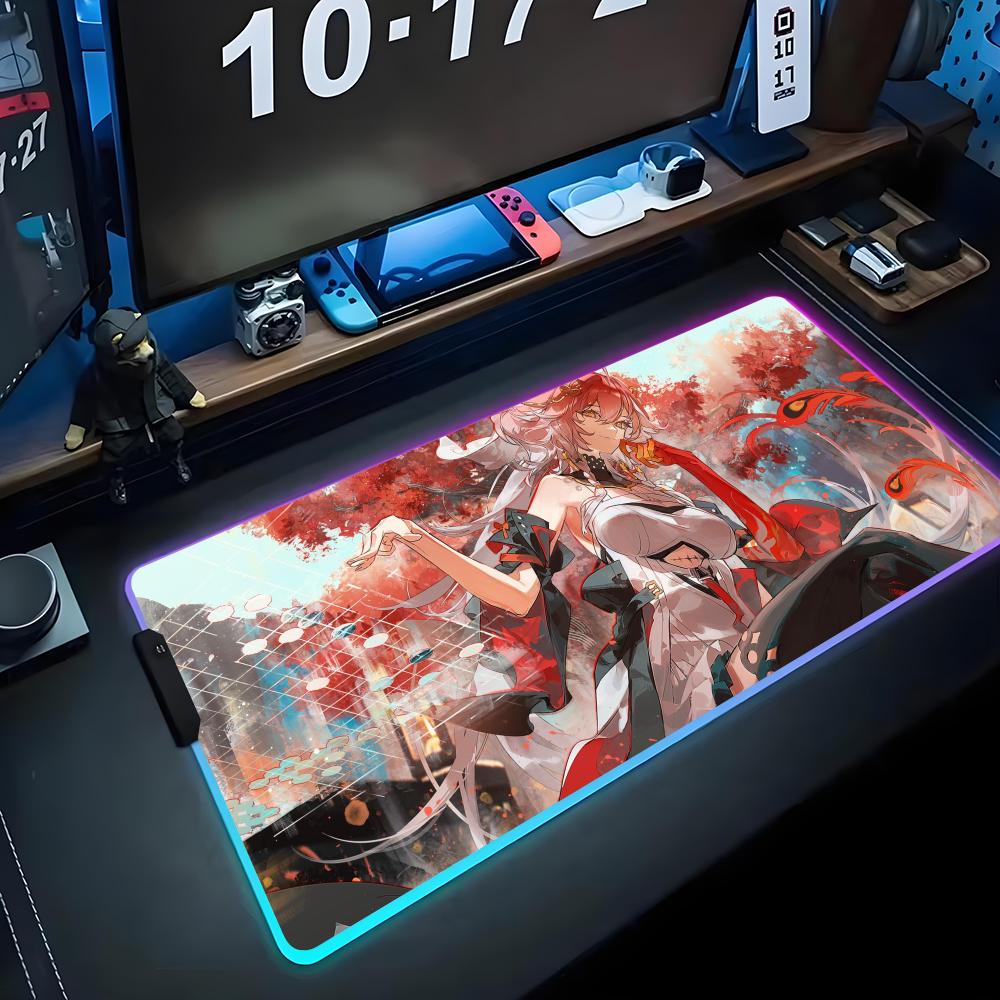 Chang li Коврик для мыши RGB Игровой коврик для мыши Большой светодиодный коврик Настольный коврик для ПК Светящийся коврик для мыши Большие коврики для клавиатуры Настольный ковер с подсветкой