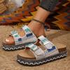 Hot-selling Muffin Thick-bottomed Cool Slippers Women's Summer New Belt Buckle Rhinestone Slippers