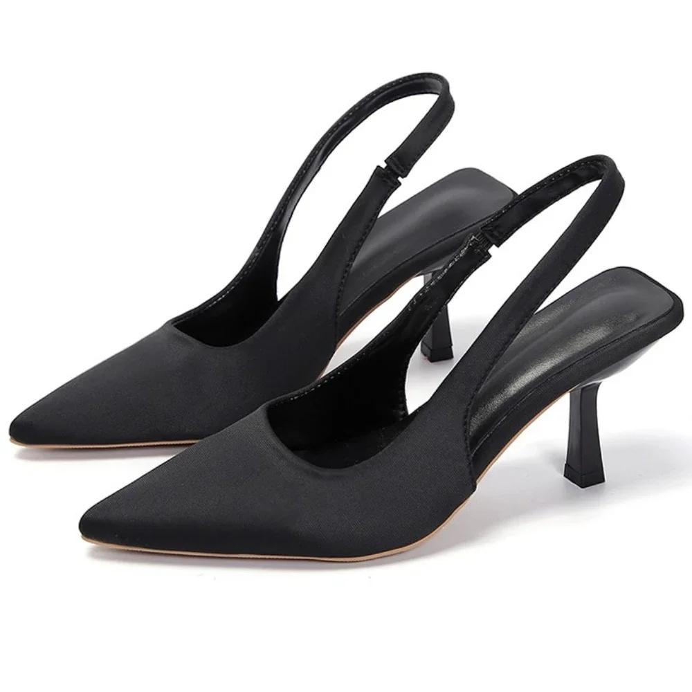 Модные женские туфли-лодочки 2024 года, новые летние туфли с острым носком, модные туфли на высоком каблуке для женщин, неглубокие босоножки, женские туфли-лодочки, свадебные туфли Zapatos De Mujer