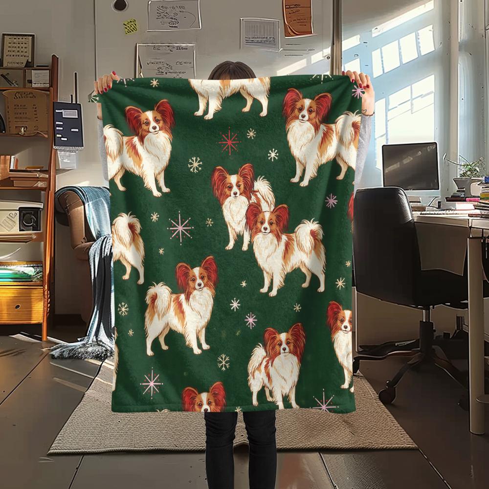Green animal elements Print Flannel Blanket,High quality Comfortable for All Seasons,Home Decor,Warmth and Comfort,Perfect for Christmas Gifts