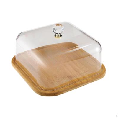 Подставка для торта с крышкой, деревянная крышка для тарелки, деревянная основа, поднос для фруктов, десертный купол