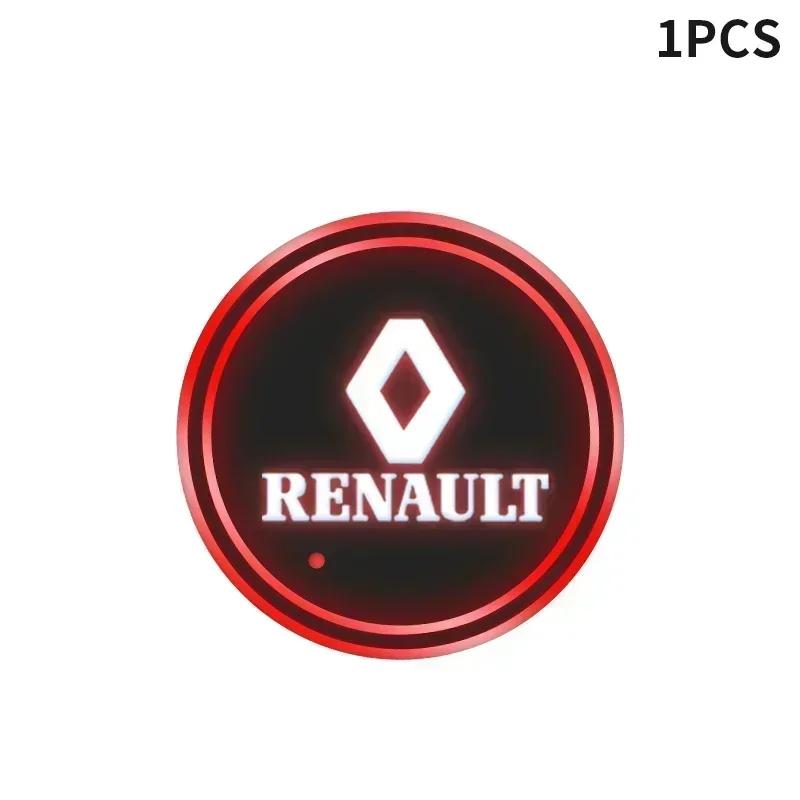1/2pcs Car Coasters with 7 Colors Changing Light For Renault DACIA Scenic Loguna Twingo Symbol Fluence Espace Clio Accessories HH42