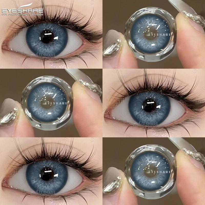 Eyeshare Ежегодные контактные линзы синего цвета - Усильте свой естественный цвет глаз с дизайном в корейском стиле