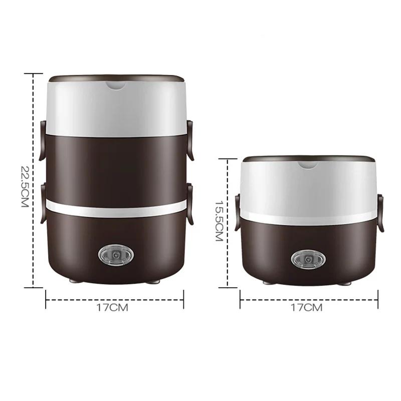 220V 110V Stainless Steel Mini Rice Cooker Heater portable Home Workplace Electric Heated Lunch Box Large Food Warmer Container