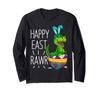 Пасхальные походы динозавр кролик яйцо костюм дети Happy East Roll футболка с длинным рукавом