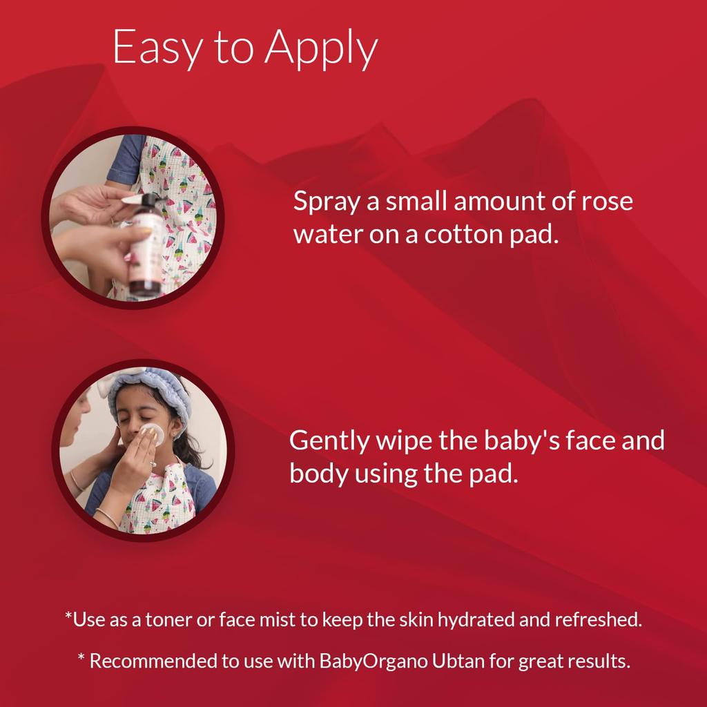 BabyOrgano® Natural Pure Rose Water – 200 мл | Увлажняющий тоник и спрей для лица для всех типов кожи