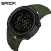 SANDA New Electronic Meter Movement Fashion Trend Men's Middle School Students Watch The Night Light Waterproof Watch