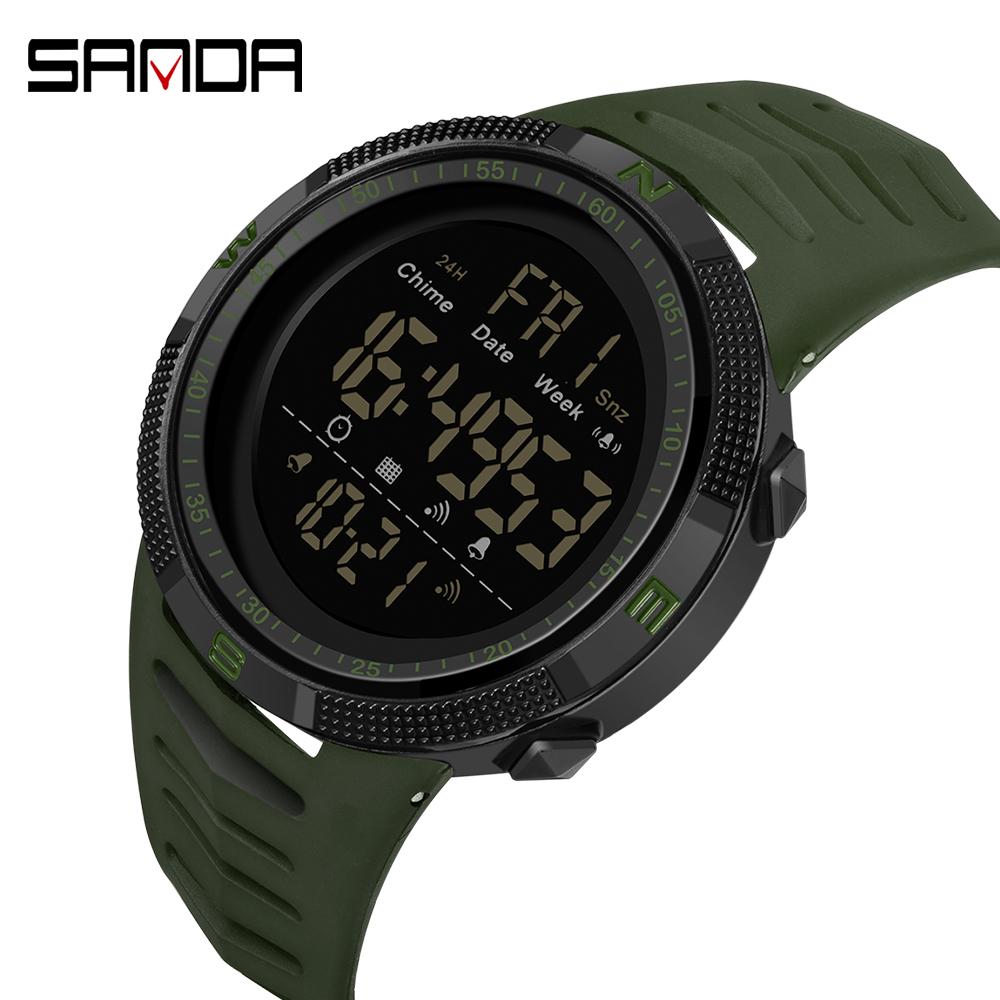 SANDA New Electronic Meter Movement Fashion Trend Men's Middle School Students Watch The Night Light Waterproof Watch