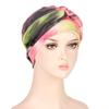 8 Colors New Fashion Braid Tie Dyed Multicolor Soft Muslim Hijab Turban Hat
