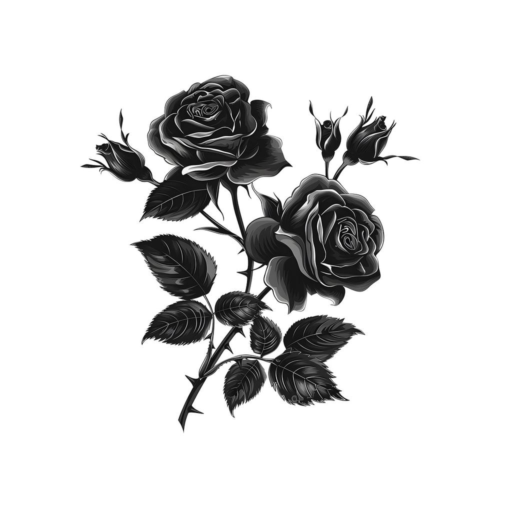 Creative Black Rose Wall Stickers for Women Girls Bedroom Living Room Punk Wall Decoration