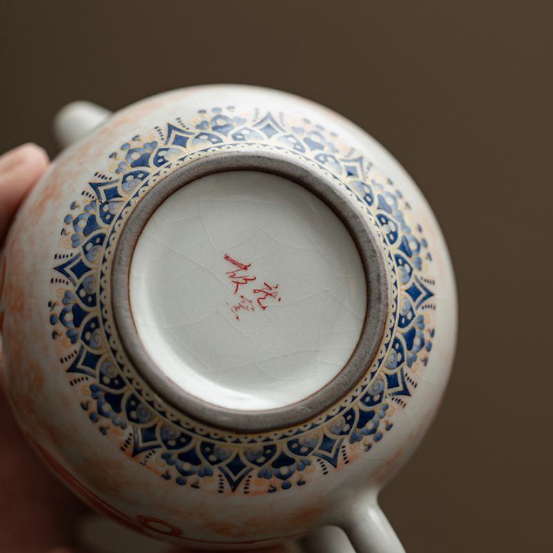 200 мл ручной работы имитирует Song Ru Kiln чайник Dunhuang Apsaras Xishi чайник для заваривания чая с фильтром чайные сервизы коллекция