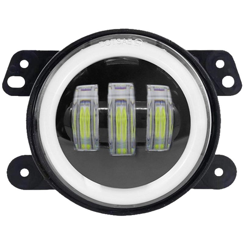 Светодиодные противотуманные фары 4 дюйма с белым и желтым кольцом 2525SMD, выпуклый луч, алюминиевый корпус, напряжение 10-30 В, подходят для большинства внедорожников, комплект