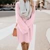 Women Winter Sweater Knit Turtleneck Warm Long Sleeve Pocket Mini Sweater Dress