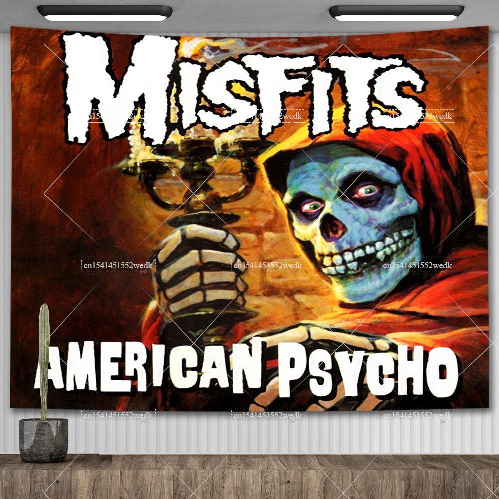 American Punk Band Misfitss Poster Banner Flag Rock Band Wall Tapestry Mural Metal Music Album Cover Home Decoration Fans Gifts