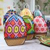 5Pcs Colorful Biscuit Gift Bag Packaging Egg Shape Kraft Paper Easter Handbag DIY Cute