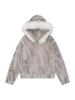 Trendy Fur Collar Women's Hooded Zip Sweatshirt for Autumn/Winter