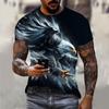 Fun 3D Animal Eagle Print Men's T-shirt Hip Hop Trend Street Casual Round Neck Short Sleeve Loose Top