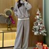 Autumn/Winter Women's Sweater Suit: European Style Velvety Two-Piece with Wide-Leg Pants