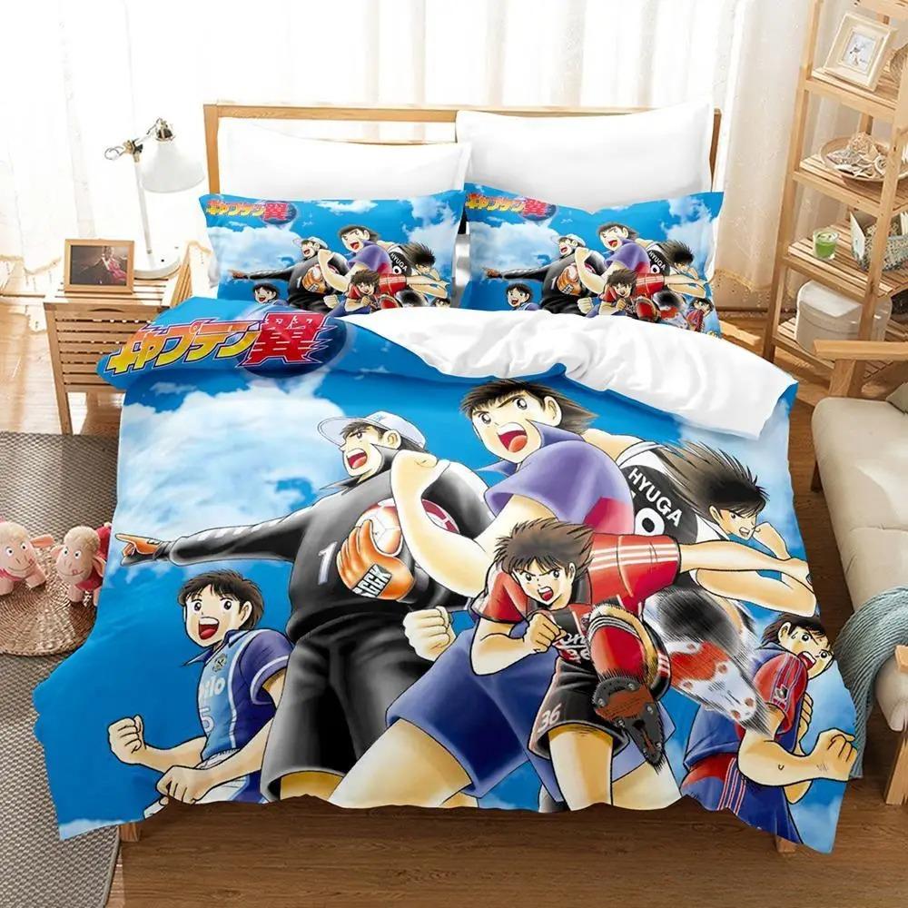 3D Печать Новый Комплект Постельного Белья Captain Tsubasa Мягкое Покрывало-Одеяло С 1/2 Наволочками Для Детей Взрослых Микрофибра Покрытие Одеяла