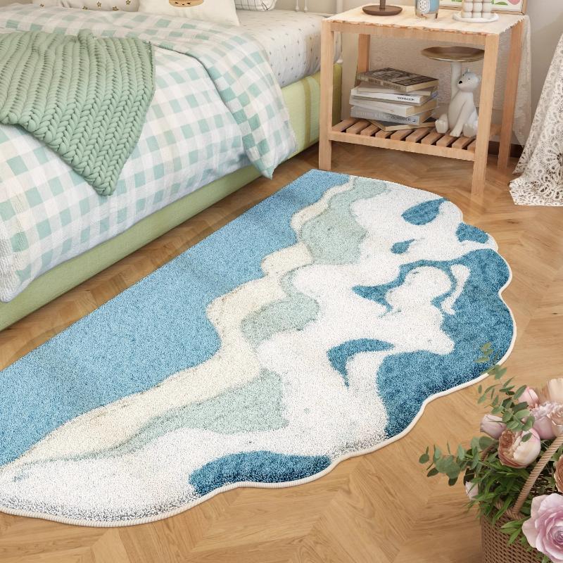 Irregular Shapes Bedroom Decor Carpet Thick Plush Carpets for Living Room Fluffy Soft Bedside Floor Mat Anti-slip Cloakroom Rug