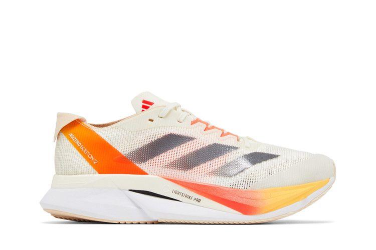 Women's Sneakers adidas Adizero Boston 12 Ivory Iron Metallic Solar Red (Women's)