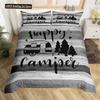 Счастливый Кемпинг Пододеяльник Квин Мультяшный Караван Кемпинг Постельный Комплект Фермерский Стиль 3D Чехол для Одеяла с Наволочками