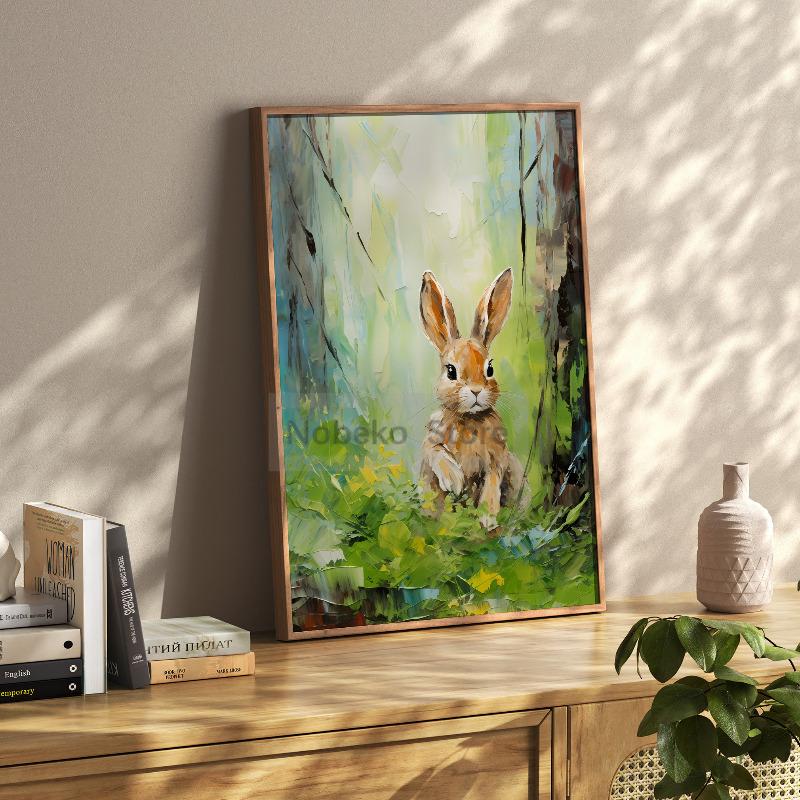 Милые детские плакаты с животными Милые принты с дикой природой Картина маслом на холсте Лесные настенные художественные картины Украшения для детской комнаты