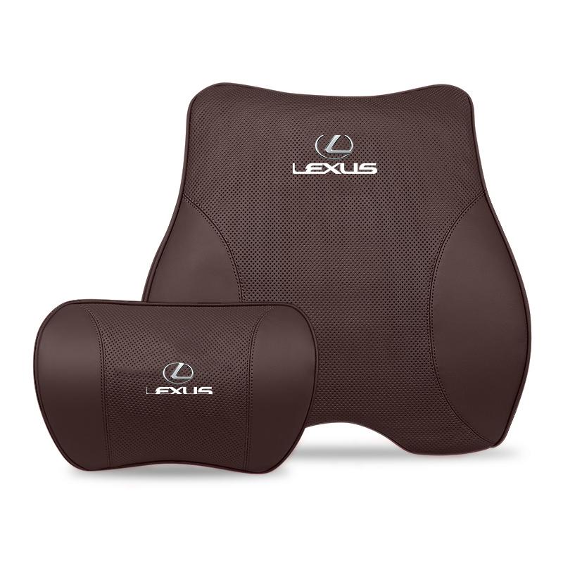 Leather Car Headrest Lumbar Pillow Neck Gap Filler Pillow For Lexus IS250 IS200 CT200h GS300 LS430 RX450h LX570 IS300 ES RX LSKZ1