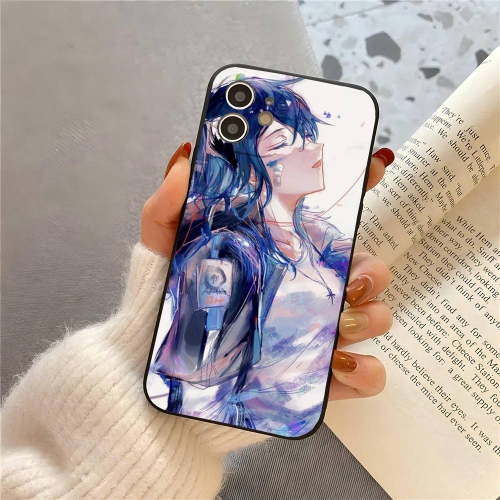 Mostima Чехол для телефона с анимацией из игры A-Arknights Для IPhone 17 Air 16 15 14 13 Pro Max 11 12 Черный силиконовый чехол