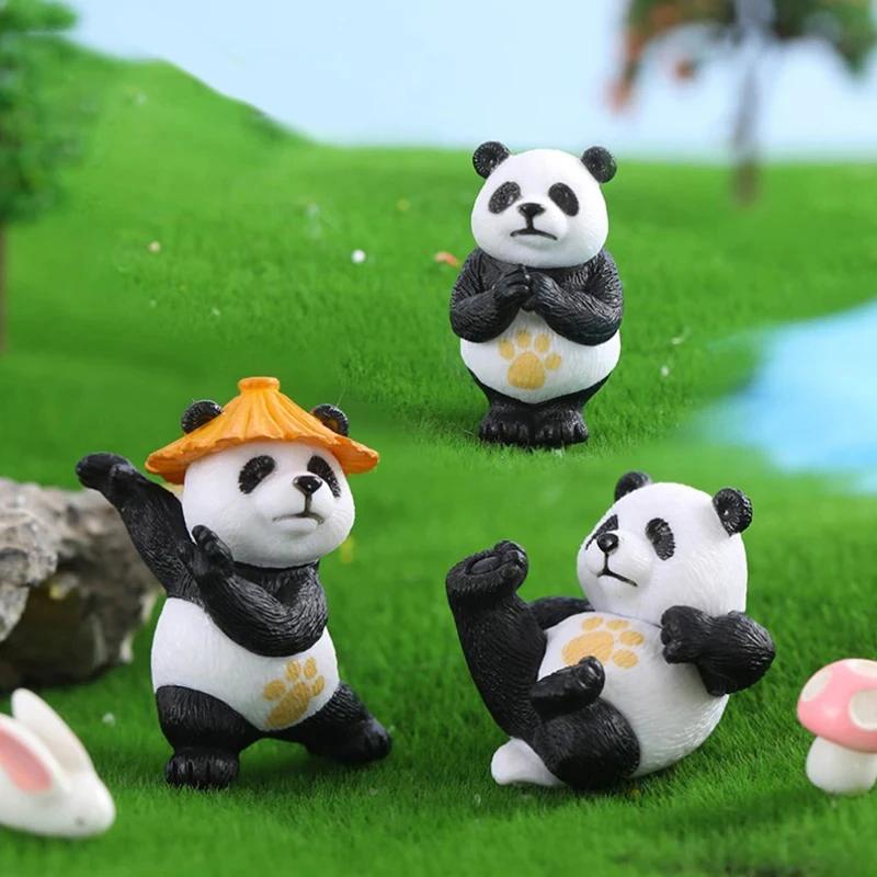 Мультфильм Кунг-фу Панда Украшение для автомобиля Сувенир DIY Садовый ландшафт Мини-статуэтка Действие Украшение для домашнего рабочего стола