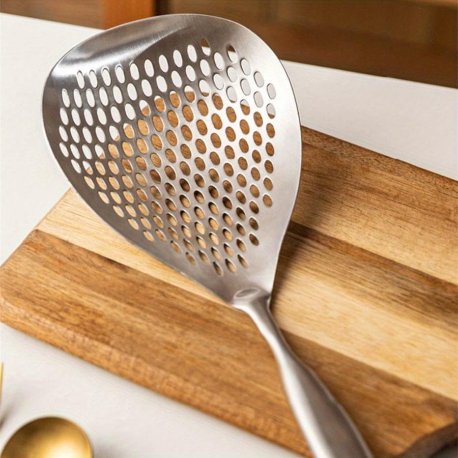 Дуршлаг с большим концом из нержавеющей стали SUS304, ложка для перца, ложка для еды, кухонная бытовая ложка для приготовления ло мейна и пельменей