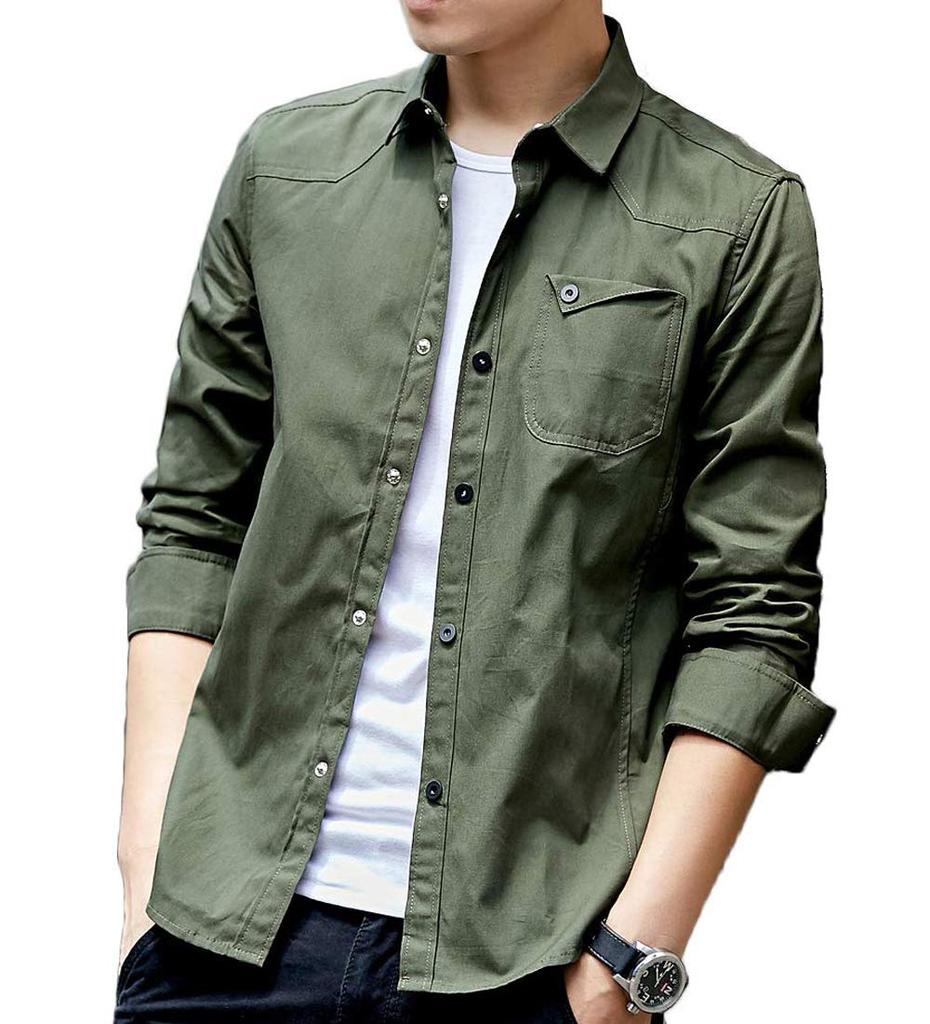 Amyni Dress Cut and Sew Shirt, Shirt, Outerwear, Top, Button-Down, Casual, Cleric, Stylish, Men's