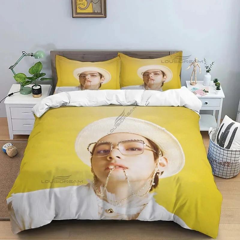 Корейская Мода Певческая Группа Kpop Чонгук Шуга Чимин Постельный Набор, Пододеяльник Постельный Набор Покрывало Наволочка, Размер Кинг Квин