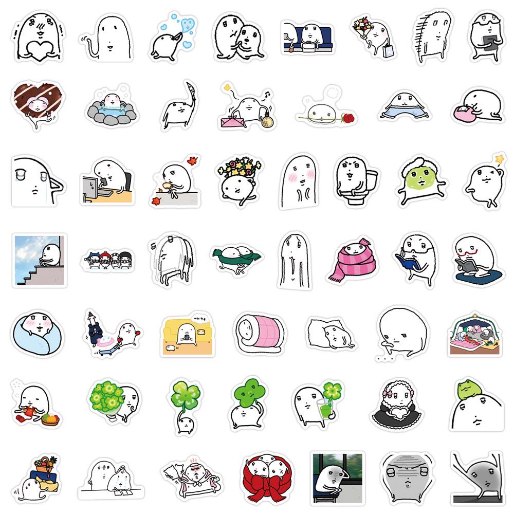 Cartoon Emoji Mochi Stickers: 100-Piece Set for Journals, DIY, Phones, Laptops